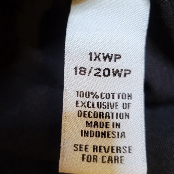 Catherine's Plus Petite Slub Knit Crochet Black Tee•1XWP NWOT - Picture 6 of 6